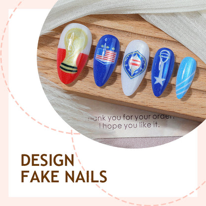 2026 Press-on Nails World Cup Nail Art Mexico Style High Quality Cat Eye Football Press-on Nails Almond Shape